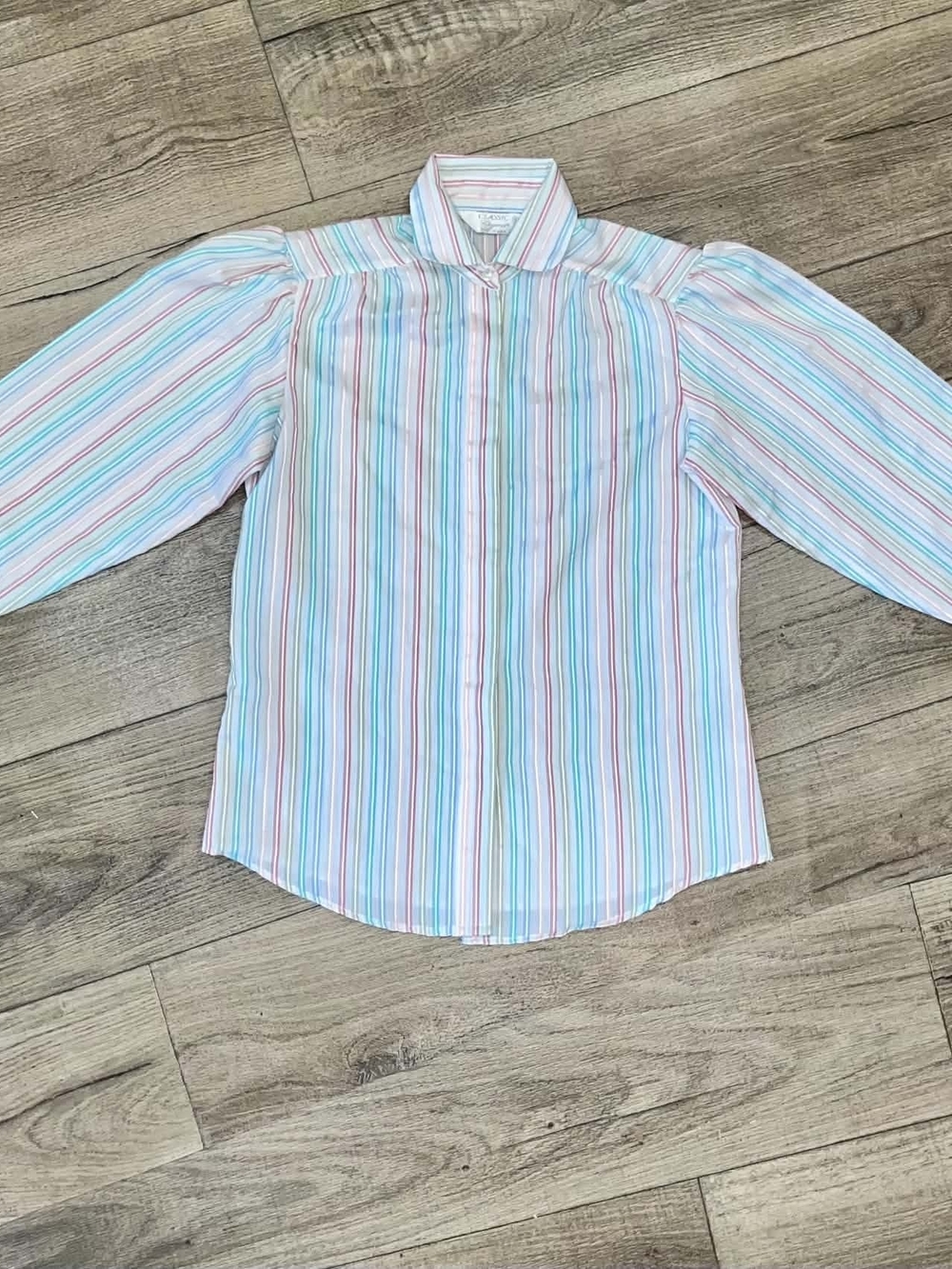 Classic Elements Pastel Stripe Button-Front Shirt in Blue, Pink, Mint, Coral